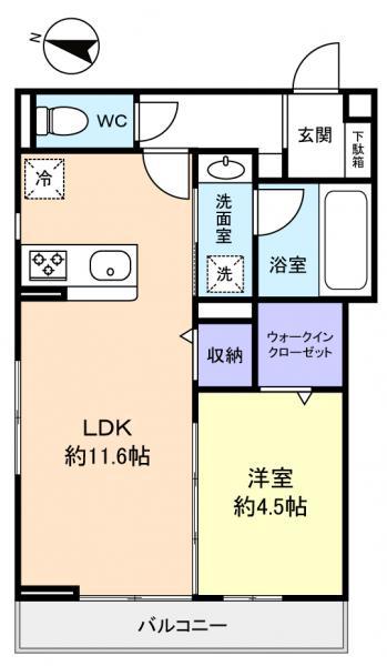 JYUTO勝田台V(1LDK/3階)の間取り写真