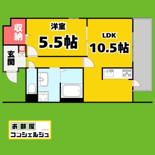 コンフォルト(1LDK/2階)の間取り写真