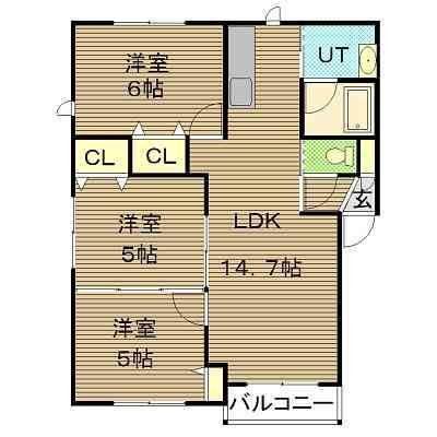 プリムヴェール(3LDK/2階)の間取り写真