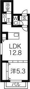 ルーミスト八軒東(1LDK/2階)の間取り写真
