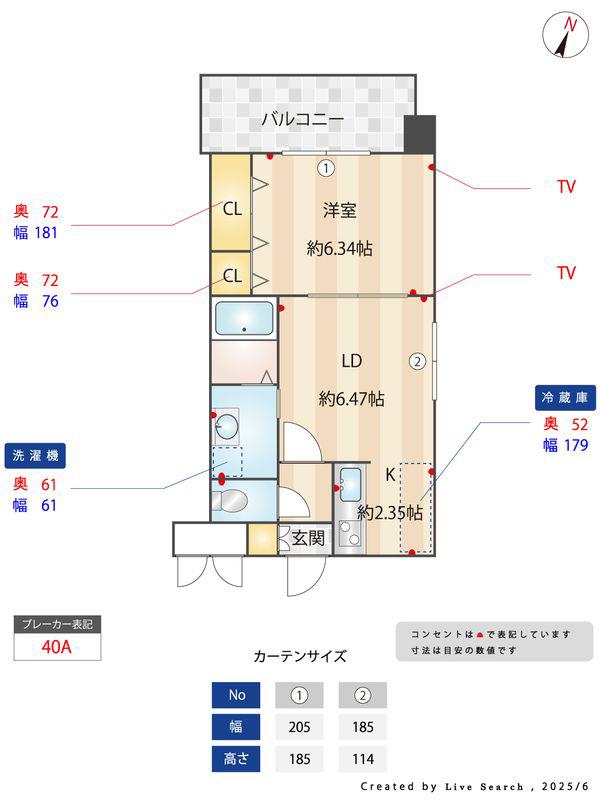 レジディア天神(1LDK/8階)の間取り写真