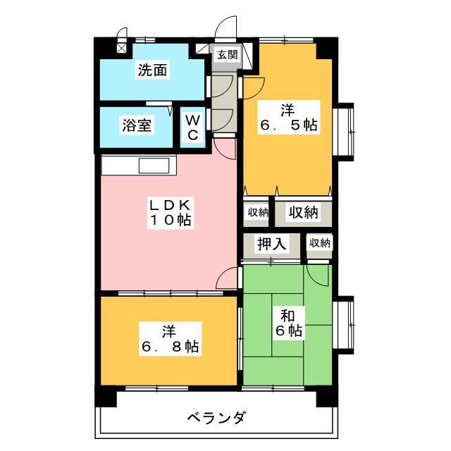 ラフィネ 神久(3LDK/1階)の間取り写真