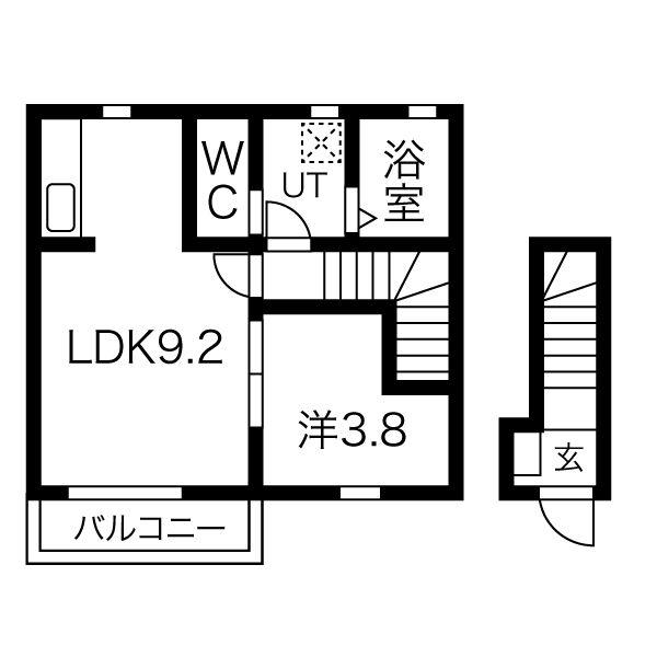 SOLEIL HINAII・III(1LDK/2階)の間取り写真