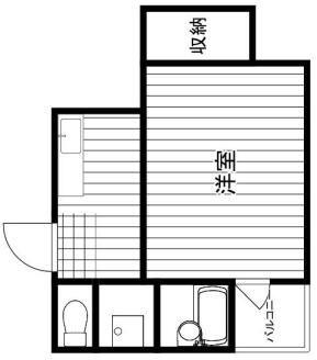 アンビシャス東川口(1K/3階)の間取り写真