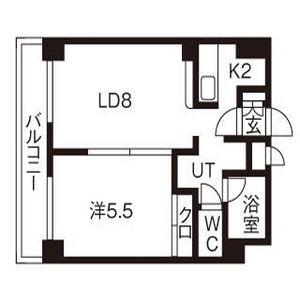 サザンスカイマーク北大(1LDK/10階)の間取り写真