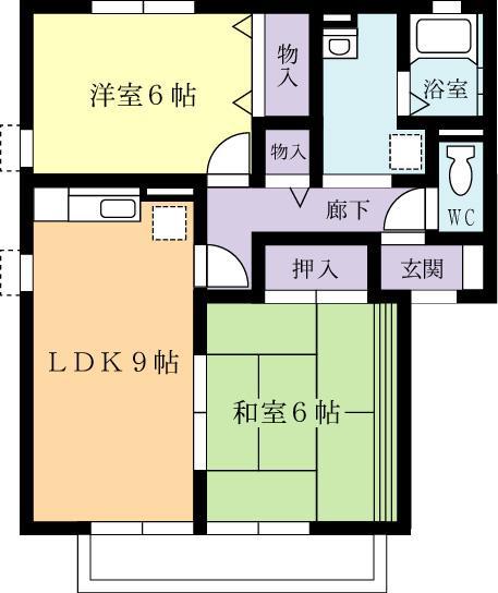 センチュリーコープA(2LDK/1階)の間取り写真