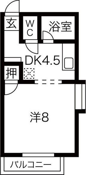 サンライフ高浜(1DK/1階)の間取り写真