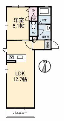 シャーメゾン プレミアス(1LDK/2階)の間取り写真