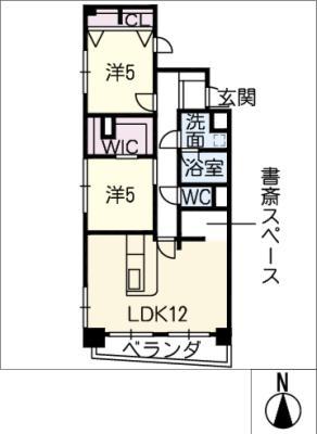 エスポア泉201号(2LDK/2階)の間取り写真