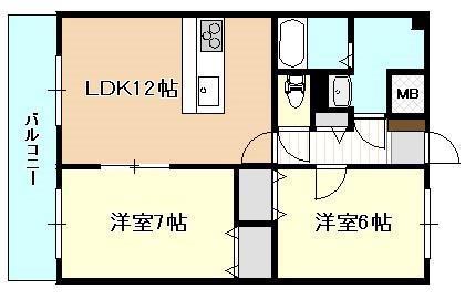 ダイアヒルズ(2LDK/3階)の間取り写真