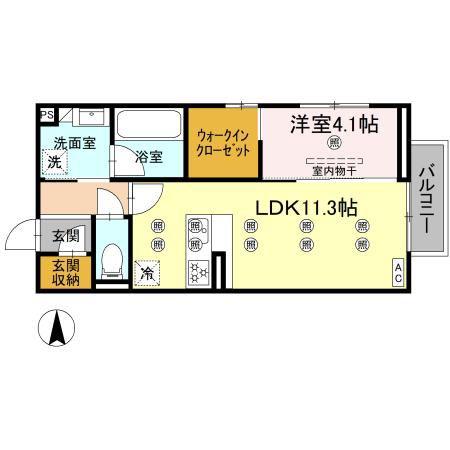 アヴェニュー・ルポ(1LDK/2階)の間取り写真