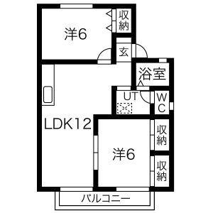 BROS.K(2LDK/2階)の間取り写真