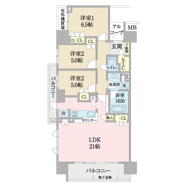 THE MIDLAND AVENUE(3LDK/10階)の間取り写真