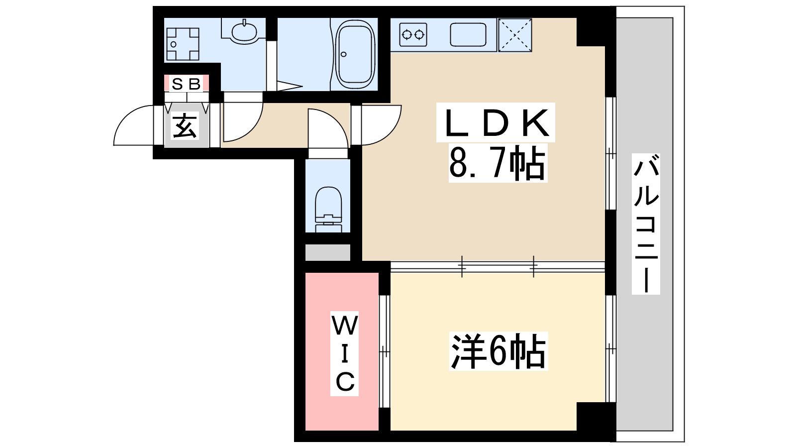セレニテ江坂四番館(1LDK/6階)の間取り写真