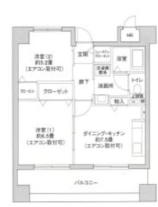 エヴァーグリーン新羽(2DK/2階)の間取り写真