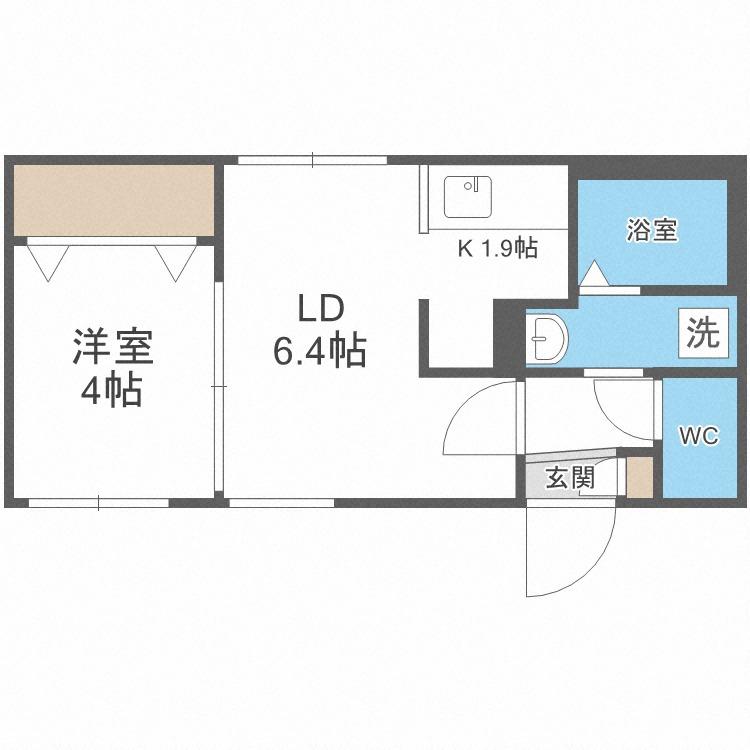 CHOICE RESIDENCE 美園4-3(1LDK/3階)の間取り写真