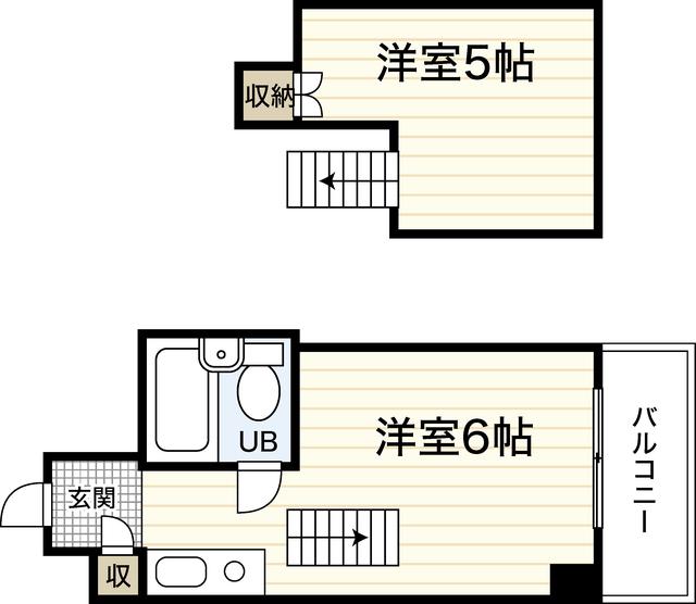 イースト白島(ワンルーム/5階)の間取り写真