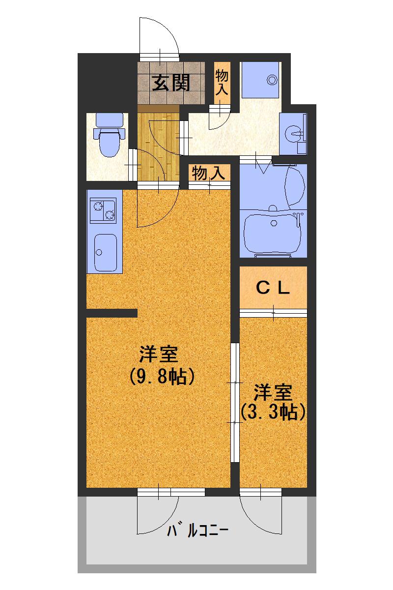 エスリードコート阿倍野昭和町(1LDK/5階)の間取り写真