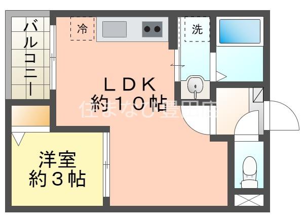 JACK YAMANOTEII(1LDK/1階)の間取り写真