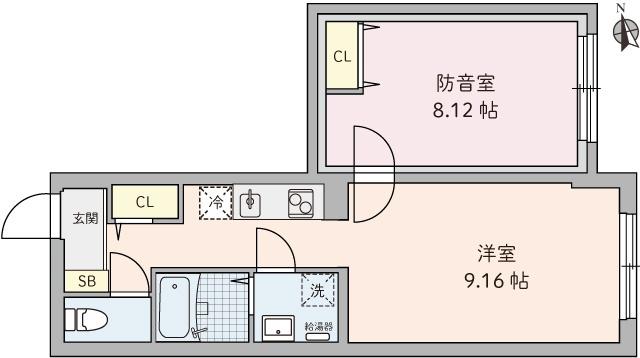 ラシクラス野方(2K/1階)の間取り写真