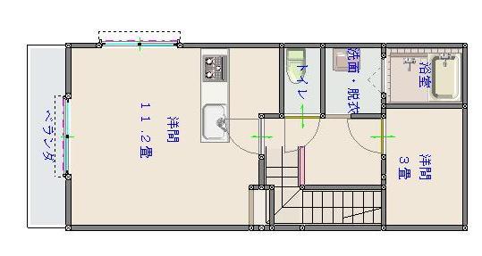 セントラル桜ヶ丘B(1LDK/2階)の間取り写真