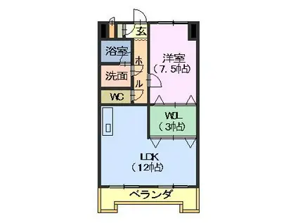 ペアシティーI(1LDK/1階)の間取り写真