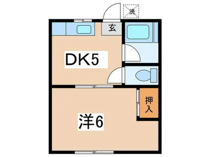 メゾン村松(1DK/2階)の間取り写真