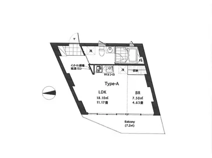 RIA YOKOHAMA(1LDK/2階)の間取り写真