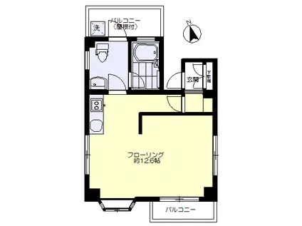 内田ビル(ワンルーム/3階)の間取り写真