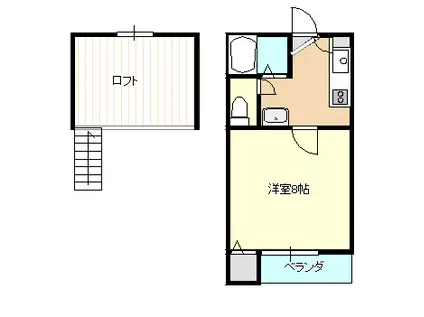 コウシンハイツ(1K/2階)の間取り写真