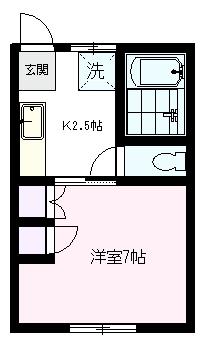 コーポ新星(1K/2階)の間取り写真