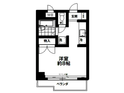 ヴィラージュ八王子(1K/5階)の間取り写真