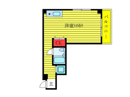 千石コートハウス(ワンルーム/3階)の間取り写真