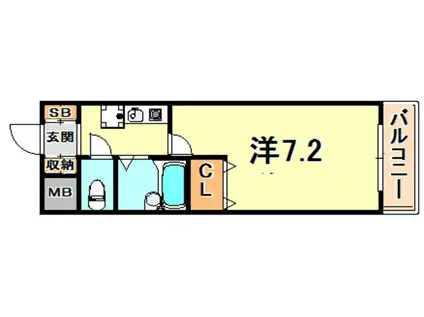 ワコーレ六甲アーベイン(1K/1階)の間取り写真