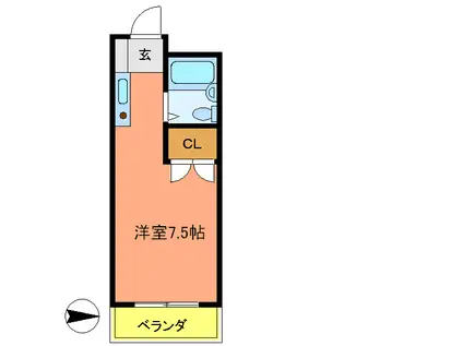 育成ビル(ワンルーム/2階)の間取り写真