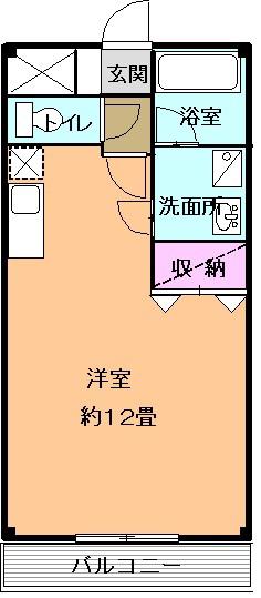 ラフィーネ(ワンルーム/1階)の間取り写真