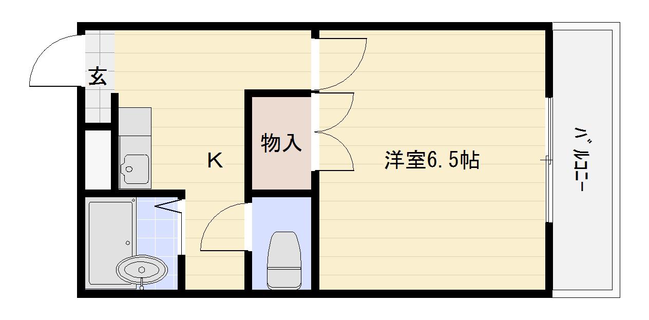 プレジール八尾南(1K/1階)の間取り写真