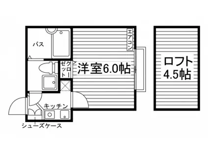 パンテール栗谷B号棟(1K/1階)の間取り写真