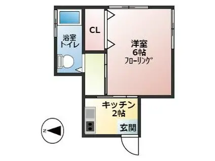 飯塚マンション(1K/4階)の間取り写真