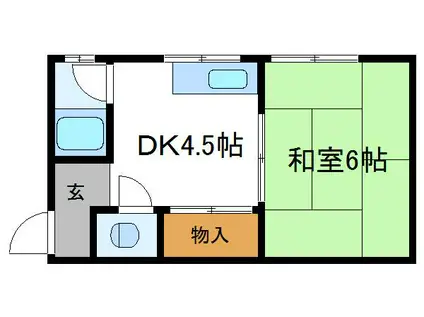 正覚マンション(1DK/3階)の間取り写真