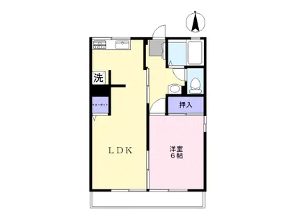 シティハイムセシリア(1LDK/1階)の間取り写真