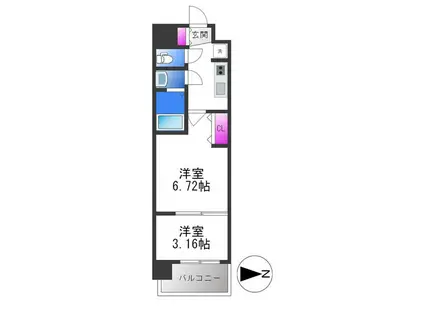 AELL OSAKA イースト(2K/15階)の間取り写真