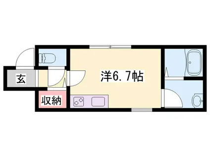 ピース西井ノ口(ワンルーム/1階)の間取り写真