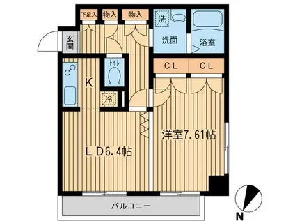 ニューシティアパートメンツ久が原(1LDK/2階)の間取り写真