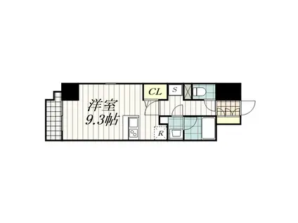 ロイジェントパークス千葉中央(ワンルーム/13階)の間取り写真