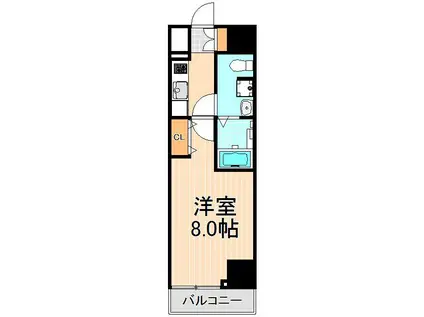 ジェノヴィア浅草IIスカイガーデン(1K/4階)の間取り写真
