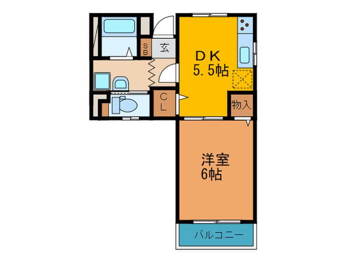 紅陽館I(1DK/1階)の間取り写真