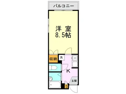 池田パピヨンハウス(1K/4階)の間取り写真
