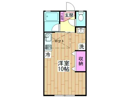 カーサ・カトウ(ワンルーム/2階)の間取り写真