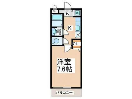 ソアビ-タハイム諏訪森(1K/1階)の間取り写真